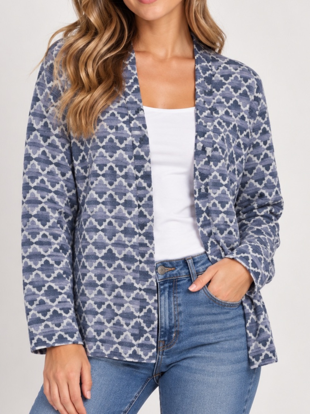 LL Bean 100% Supima cotton open front cardigan.
